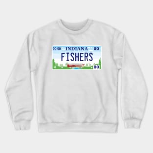 Fishers Indiana License Plate Crewneck Sweatshirt